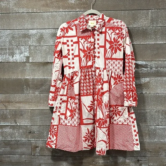 Maeve Anthropologie Dress Sz XS The Printmaker boho babydoll - Picture 2 of 11